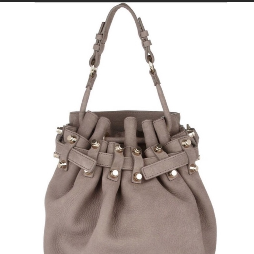 Alexander Wang Grey Suede Diego Bucket Bag - Picture 2 of 13